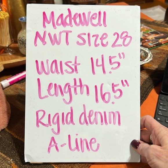 Madewell NWT Rigid Denim A-Line Skirt in Black Size 28 - Picture 7 of 13